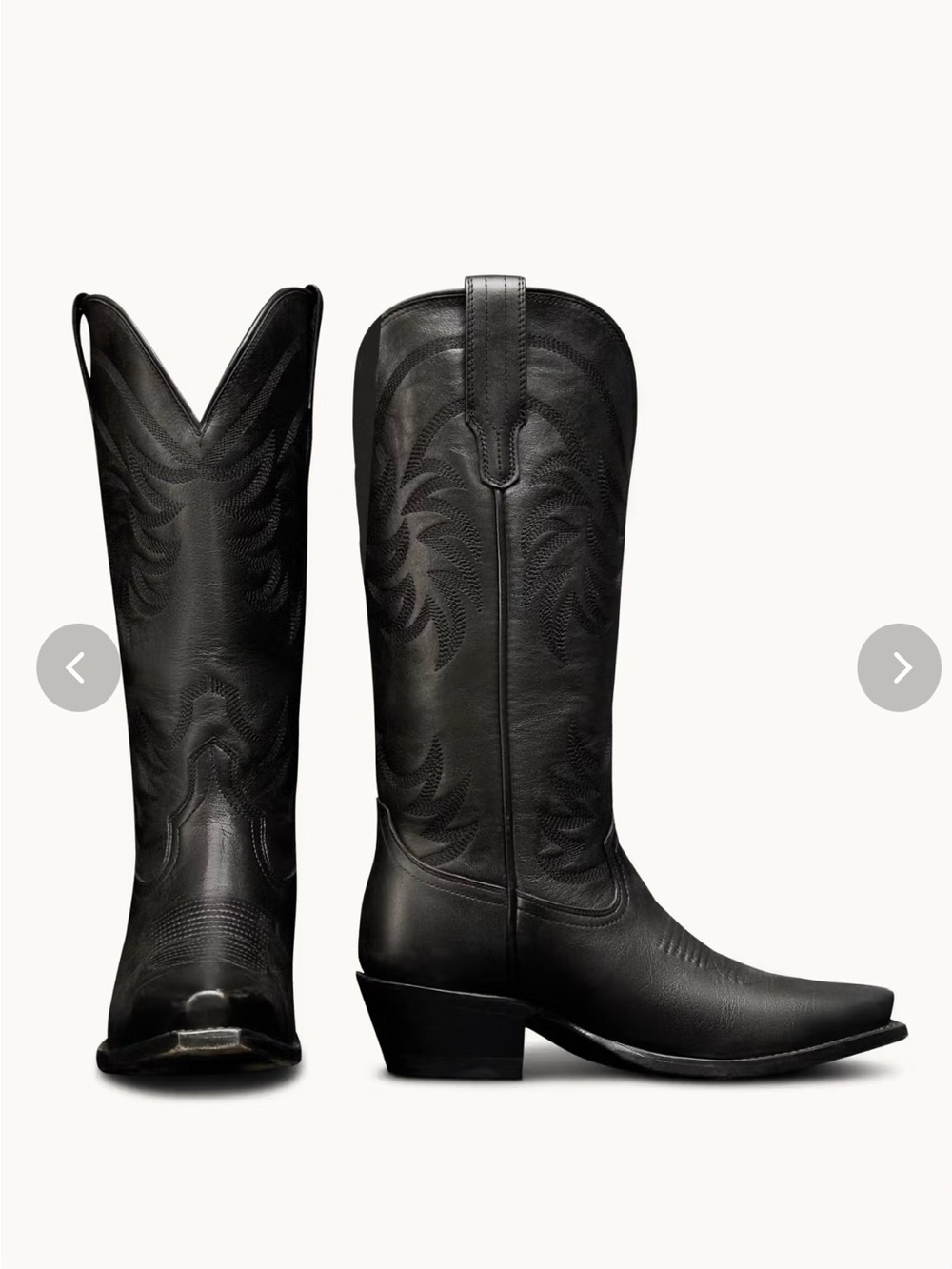 Tecovas Annie in Midnight Black Leather Western Boots
